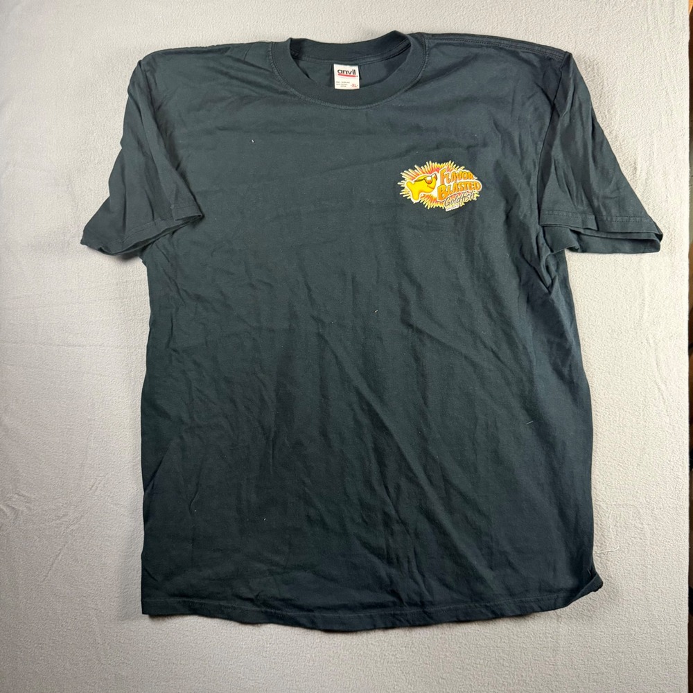 Anvil Mens Flavor Blasted Goldfish Snack Graphic T-Shirt Black XL 4031